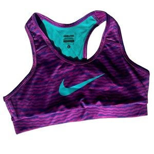 Nike Pro dri-FIT Sports Bra - Girls L l - Excellent Condition - Purple - Teal
